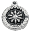 Charm Médaille fleur noire – argenté