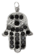 Charm Main de Fatma strass noire – argenté
