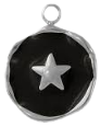 Charm Médaille étoile noire – argenté