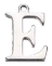 Charm Lettre E argentée