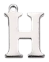 Charm Lettre H argentée