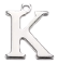 Charm Lettre K argentée