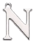 Charm Lettre N argentée