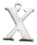 Charm Lettre X argentée
