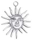 Charm Soleil visage rayonnant – argenté