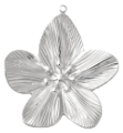 Charm Fleur striée – argenté