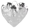 Charm Grand cœur texturé – argenté